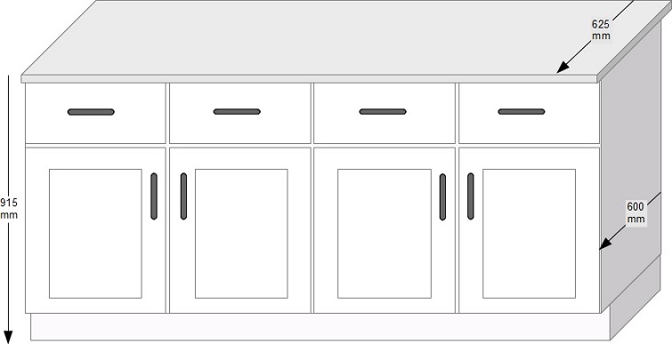 Standard dimensions for kitchen cabinets